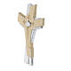 Cross of the Pilgrim with shell, silver finish, Val Gardena wood s2