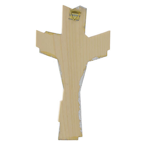 Cruz de madera Val Gardena concha del Peregrino plata 3