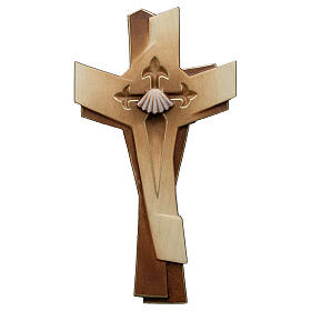 Croce Viaggio del pellegrino legno Valgardena colorata