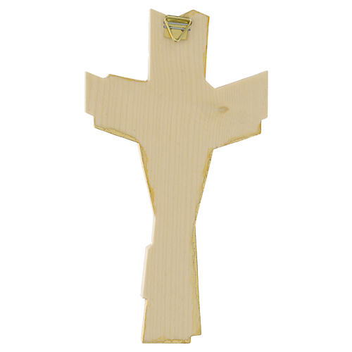 Cross of the Pilgrim with shell, Val Gardena wood with golden finish 3