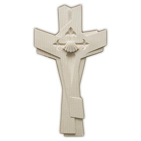 Cross "Journey of the Pilgrim", natural wood of Val Gardena