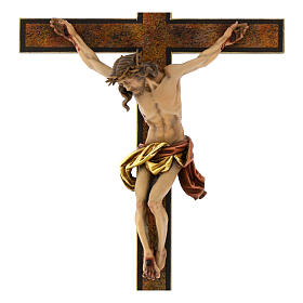 Crucifix Romerio Val Gardena bois coloré