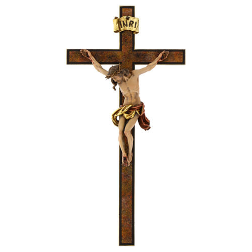 Cross crucifix Romerio Val Gardena colored wood 1