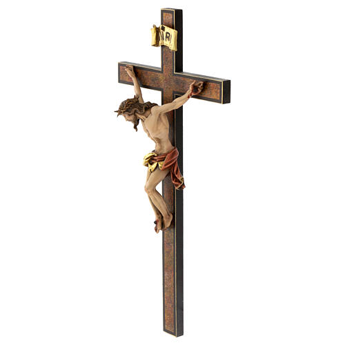 Cross crucifix Romerio Val Gardena colored wood 3