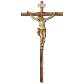 Tacca crucifix, bicoloured patinated wood of Val Gardena