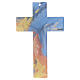 Murano glass cross with bright colours, white resin body of Chirst, 6x4 in s3