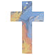 Glass cross with white body bright multicolor background 20x15 cm s3