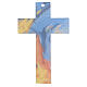 Cross with white body, light blue and orange glass, 10x7 in s3