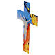 Colourful cross of Murano glass, white body of Christ, 13x8 in s2