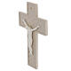 Dove-coloured resin cross with stylised white body and geometric pattern, 10x7 in s2