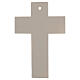 Dove-coloured resin cross with stylised white body and geometric pattern, 10x7 in s3