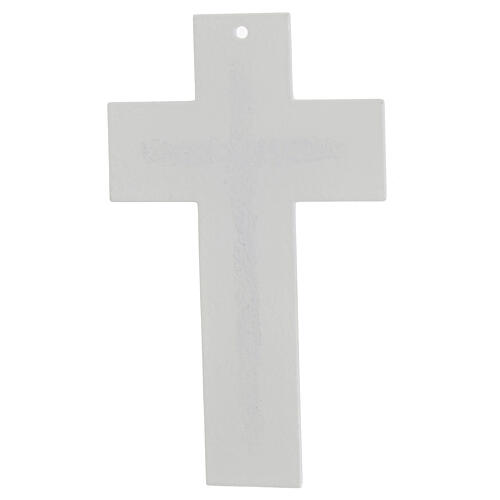 Cruz doble vidrio purpurina oro Cristo metal 20x12 cm 3