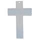 Murano glass cross with light and dark blue stripes, silvery body of Christ, 6x4 in s3