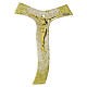 Tau cross with stylised golden body, glass and glitter, 6x5 in s1