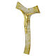 Tau cross with stylised golden body, glass and glitter, 6x5 in s2