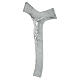 Kruzifix, Taukreuz aus Muranoglas, Korpus Silber, 16 × 11,5 cm, Weiß mit silbernen Glitzereffekten s2