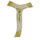 Gold glitter cross Tau Murano glass stylized body 21x15 cm s1
