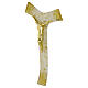 Gold glitter cross Tau Murano glass stylized body 21x15 cm s2