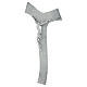 Kruzifix in Tauform aus Murano-Glas mit Korpus Christi silberfarben und Glitter 21 × 15 cm s2