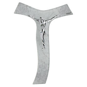 Tau da muro vetro glitter argento Cristo argento lucido 21x15 cm