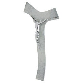 Tau da muro vetro glitter argento Cristo argento lucido 21x15 cm