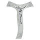 Tau cross with polished silver body of Christ, glass with glitter, 10x7 in s1