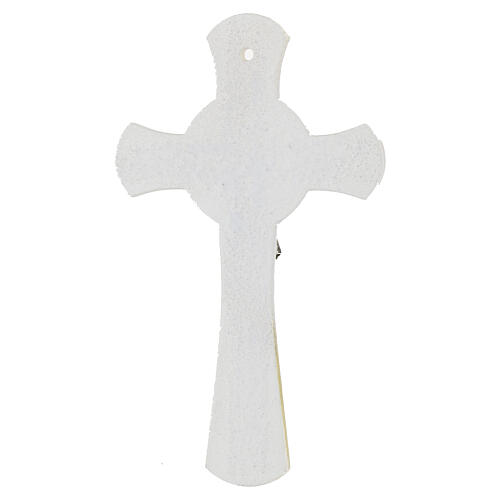 Murano glass cross with golden glitter and central circle, 6x4 in 3