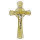 Murano glass cross with golden glitter and central circle, 6x4 in s1