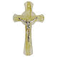 Croce vetro bianco glitter dorati vetro Murano 20x12 cm s1