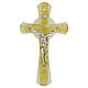 Glass cross with circle, golden glitter, 10x6 in s1