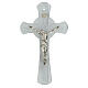 Crocifisso muro glitter argentati Corpo Cristo metallo vetro Murano 25x15 cm s1