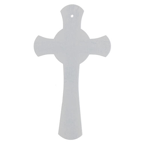 Croce vetro glitter argento cerchio Cristo argentato 34x20 cm 3