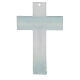 Cruz vidrio matices verdes cuerpo estilizado plata 21x13 cm s3