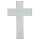 Cross of white and green Murano glass, silvery body of Christ, 13x9 in s3