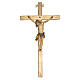 Crocifisso Walder legno Valgardena blu scolpito s1