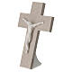 Resin table cross with geometric dove-coloured pattern, 5x3.5 in s2