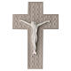 Resin cross with dove gray geometric decoration 13x9 cm s1