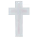 White and red glass cross with modern body of Christ, 8x5 in s4