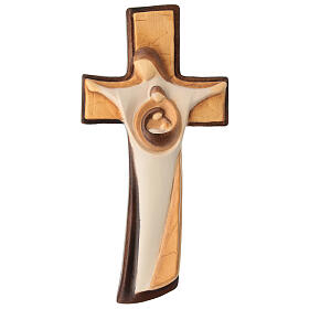 Crucifijo Sagrada Familia madera pintada
