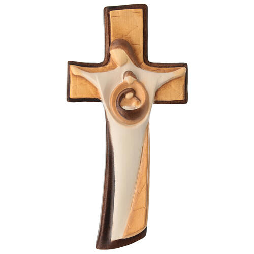 Crucifijo Sagrada Familia madera pintada 1