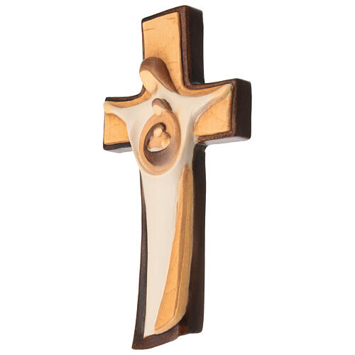 Crucifixo Sagrada Família em madeira pintada 3