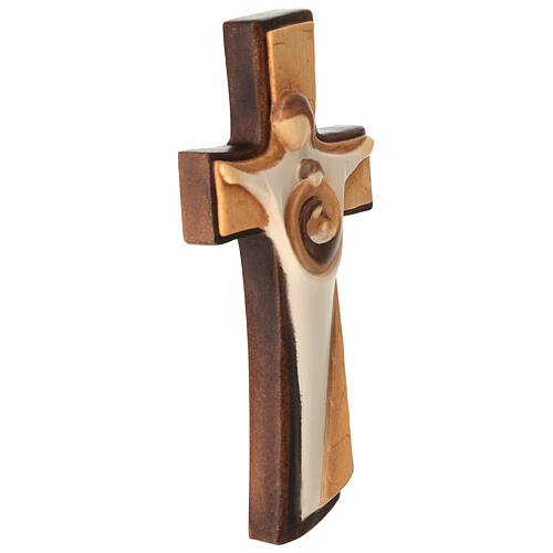 Crucifixo Sagrada Família em madeira pintada 4