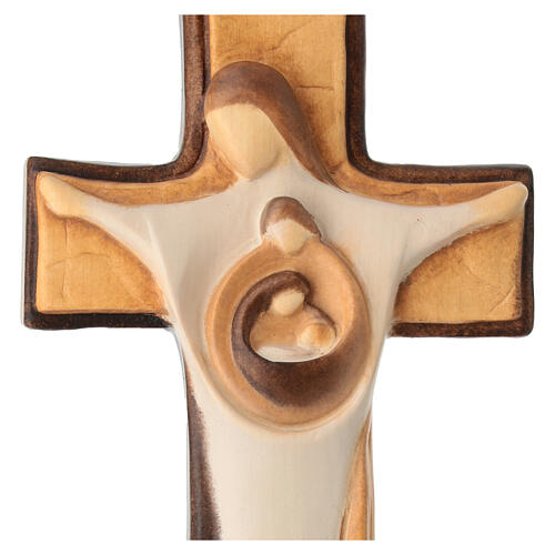 Crucifix Holy Family in painted wood 2