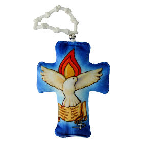 Confirmation fabric single decade rosary, 4x2 in