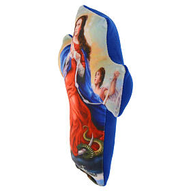 Croce cuscino Maria che scioglie e nodi 14x10 cm