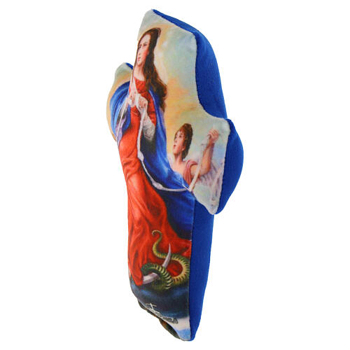Croce cuscino Maria che scioglie e nodi 14x10 cm 2