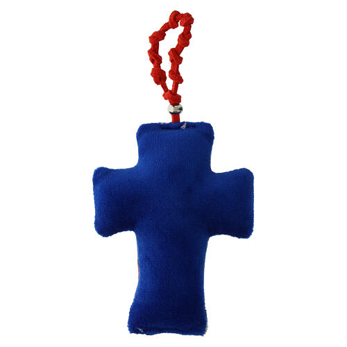 Mary Undoer of Knots Fabric Cross Decade Rosary, 10x5 cm 3