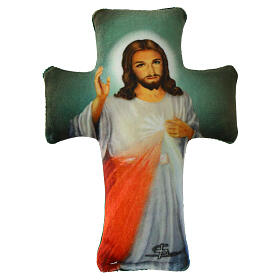 Croce Divina misericordia in tessuto 14x10 cm