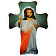 Croce Divina misericordia in tessuto 14x10 cm s1