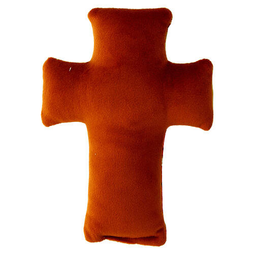 Croce Sacra Famiglia tessuto 14x10 cm 3